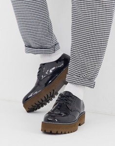 Черные броги из искусственной кожи на массивной подошве ASOS DESIGN - Черный