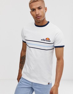 Белая футболка в стиле ретро с полосками ellesse - Gentario - Белый