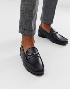 Черные кожаные лоферы ASOS DESIGN - Черный