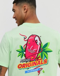 Зеленая футболка с принтом adidas Originals - bodega - Зеленый