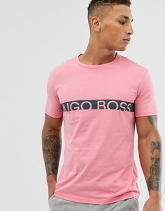 Розовая приталенная футболка с логотипом BOSS - bodywear - Розовый
