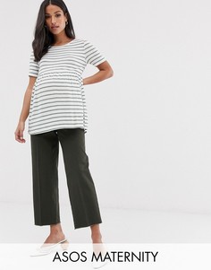 Прямые брюки с необработанными краями ASOS DESIGN Maternity - Зеленый