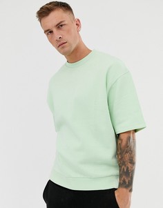 Бледно-зеленый oversize-свитшот с короткими рукавами ASOS DESIGN - Зеленый