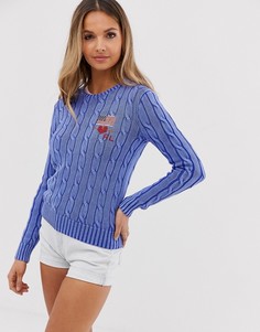 Джемпер крупной вязки с логотипом Polo Ralph Lauren - Синий
