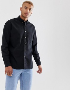 Черная джинсовая рубашка классического кроя с пуговицами с роговым эффектом ASOS DESIGN - Черный
