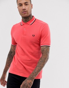 Красное поло с двойным кантом Fred Perry - Красный