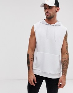 Худи белого цвета в рубчик без рукавов ASOS DESIGN - Белый