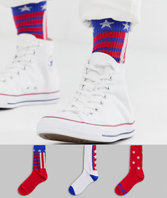 Набор из 3 пар спортивных носков с флагами ASOS DESIGN - Белый