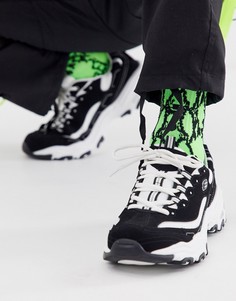 Зеленые спортивные носки с рисунком под змеиную кожу ASOS DESIGN - Мульти