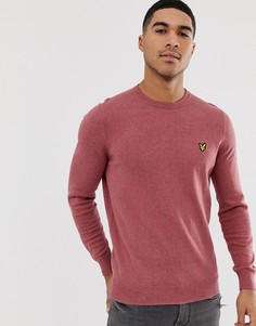Джемпер из хлопка и мериносовой шерсти с круглым вырезом Lyle & Scott - Розовый