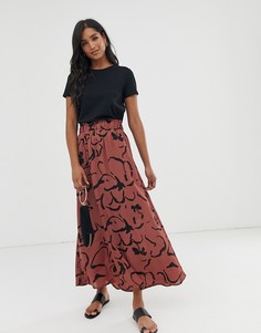 Юбка макси с принтом Vero Moda - Коричневый