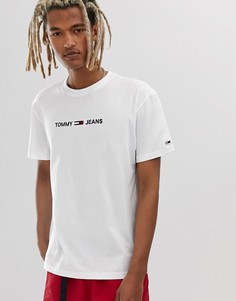 Белая футболка с маленьким логотипом Tommy Jeans - Белый