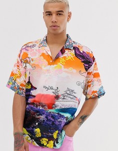 Рубашка с отложным воротником и принтом в японском стиле Jaded London - Мульти