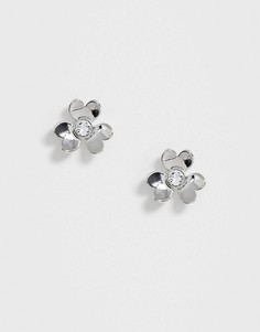 Серебристые серьги-гвоздики с дизайном цветов с лепестками в форме сердечек Ted Baker - hansila - Серебряный