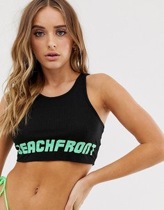 Трикотажный кроп-топ в рубчик ASOS DESIGN - Черный