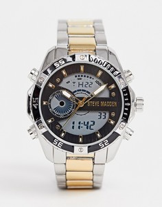 Мужские цифровые часы с серым циферблатом Steve Madden - Золотой