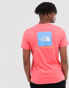 Футболка кораллового цвета The North Face Red Box - Красный