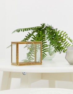 Шкатулка из стекла и металла золотистого цвета Dassie Artisan - Мульти