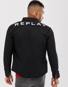 Свободная джинсовая рубашка черного цвета Replay - Черный