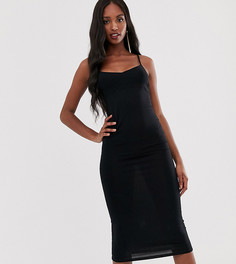 Облегающее платье миди на тонких бретельках эксклюзивно для ASOS DESIGN Tall - Черный