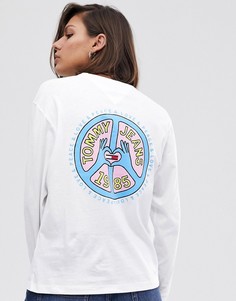 Футболка из органического хлопка с длинными рукавами и логотипом Tommy Jeans - Белый