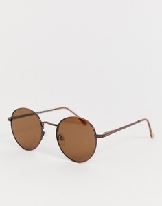 Круглые солнцезащитные очки бронзового цвета AJ Morgan - Коричневый