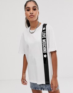 Футболка с отделкой лентой Love Moschino - Белый