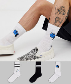 Набор из 3 пар спортивных носков с рисунками ASOS DESIGN - Мульти