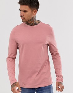 Лонгслив из органического хлопка с круглым вырезом ASOS DESIGN - Розовый