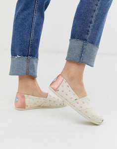 Эспадрильи с эффектом металлик TOMS - Бежевый