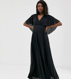 Плиссированное платье макси с кейпом ASOS DESIGN Maternity - Черный