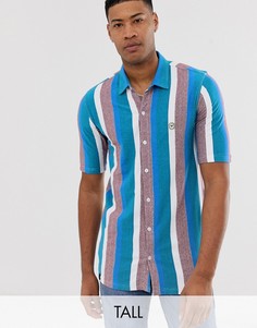 Рубашка с короткими рукавами в полоску Le Breve Tall - Синий