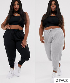 Классические джоггеры с завязкой ASOS DESIGN Curve - 2 пары со скидкой - Мульти