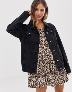 Черная выбеленная длинная джинсовая куртка Brave Soul - fielding - Черный