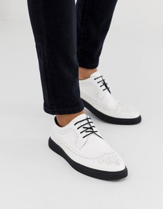 Белые броги-криперы из искусственной кожи ASOS DESIGN - Белый
