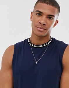 Темно-синяя майка с контрастным кантом ASOS DESIGN - Темно-синий