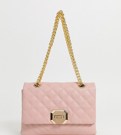 Светло-розовая стеганая сумка через плечо с двойной золотистой ручкой-цепочкой ALDO Menifee - Розовый