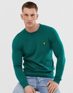 Джемпер из хлопка и мериносовой шерсти с круглым вырезом Lyle & Scott - Зеленый