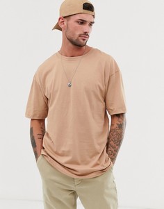Свободная светло-коричневая футболка River Island - Рыжий