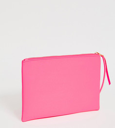 Эксклюзивная неоново-розовая сумка-клатч с ремешком на запястье из плотной ткани South Beach - Розовый