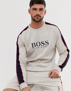 Серый свитшот с круглым вырезом и логотипом BOSS bodywear Contemporary - Серый
