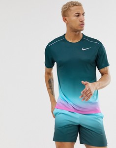 Синяя футболка с эффектом деграде Nike Running Dry Miler - Синий