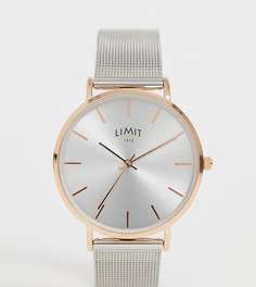 Серебристые часы с сетчатым браслетом и корпусом цвета розового золота Limit - Серебряный