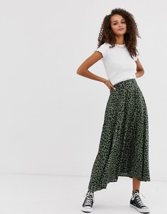 Юбка миди с леопардовым принтом ASOS DESIGN - Мульти