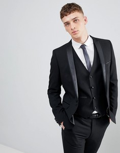 Черный приталенный пиджак из 50% шерсти Harry Brown - Черный