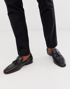 Черные кожаные лоферы с кисточками и натуральной подошвой ASOS DESIGN - Черный