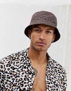 Коричневая панама с принтом reminisce ASOS DESIGN - Коричневый