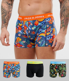 Набор из 3 боксеров-брифов с цветочным принтом Jack & Jones - Мульти