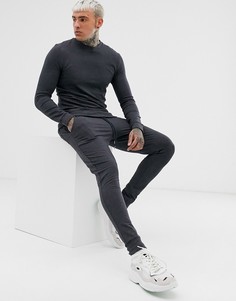 Темно-серый спортивный костюм обтягивающего кроя ASOS DESIGN - Серый