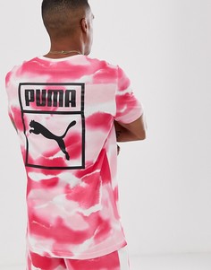 Розовая футболка тай‑дай Puma - Розовый